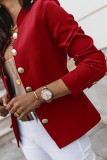 Fashion Casual Solid Patchwork Mandarin Collar Outerwear