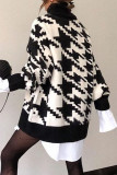 Fashion Casual Print Patchwork Turtleneck Tops