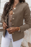 Fashion Casual Solid Patchwork Mandarin Collar Outerwear