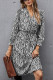 Fashion Street Animal Print Patchwork V Neck Printed Dress Dresses