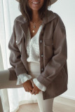 Fashion Casual Solid Patchwork Turndown Collar Outerwear