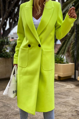 Fashion British Style Solid Patchwork Turndown Collar Outerwear