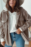 Fashion Casual Solid Patchwork Turndown Collar Outerwear