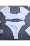 Fashion Vacation Solid Patchwork Swimwears