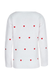 Casual Print Basic V Neck Tops Sweater