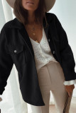 Fashion Casual Solid Patchwork Turndown Collar Outerwear