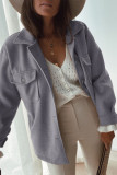 Fashion Casual Solid Patchwork Turndown Collar Outerwear
