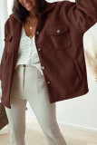 Fashion Casual Solid Patchwork Turndown Collar Outerwear