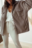 Fashion Casual Solid Patchwork Turndown Collar Outerwear