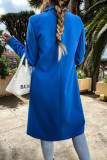 Fashion British Style Solid Patchwork Turndown Collar Outerwear