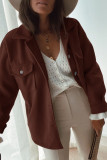 Fashion Casual Solid Patchwork Turndown Collar Outerwear