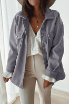 Fashion Casual Solid Patchwork Turndown Collar Outerwear