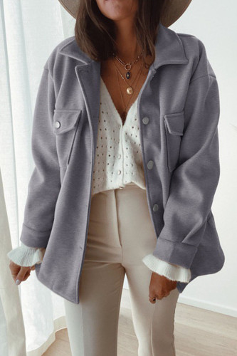 Fashion Casual Solid Patchwork Turndown Collar Outerwear
