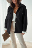 Fashion Casual Solid Patchwork Turndown Collar Outerwear
