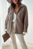 Fashion Casual Solid Patchwork Turndown Collar Outerwear