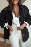 Fashion Casual Solid Patchwork Turndown Collar Outerwear