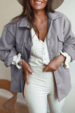 Fashion Casual Solid Patchwork Turndown Collar Outerwear