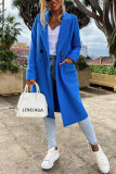 Fashion British Style Solid Patchwork Turndown Collar Outerwear