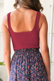 Fashion Street Solid Square Collar Tops