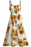 Fashion Casual Print Patchwork Spaghetti Strap A Line Dresses