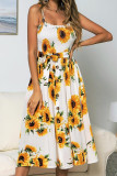 Fashion Casual Print Patchwork Spaghetti Strap A Line Dresses