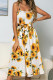 Fashion Casual Print Patchwork Spaghetti Strap A Line Dresses