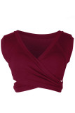 Fashion Street Solid V Neck Tops