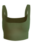 Fashion Street Solid Square Collar Tops
