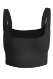 Fashion Street Solid Square Collar Tops