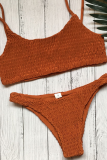 Sexy Solid Backless Fold Basic Swimwears