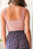 Fashion Street Solid Square Collar Tops