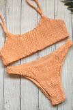 Sexy Solid Backless Fold Basic Swimwears