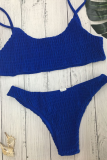 Sexy Solid Backless Fold Basic Swimwears