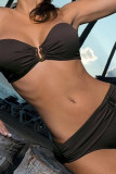 Fashion Sexy Solid Backless Swimwears