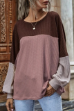 Casual Street Patchwork Contrast O Neck Tops