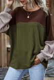 Casual Street Patchwork Contrast O Neck Tops