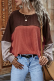 Casual Street Patchwork Contrast O Neck Tops
