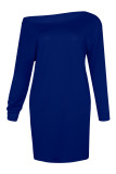 Fashion Casual Solid Patchwork O Neck A Line Dresses
