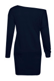 Fashion Casual Solid Patchwork O Neck A Line Dresses