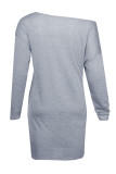 Fashion Casual Solid Patchwork O Neck A Line Dresses