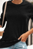 Fashion Casual Solid Patchwork O Neck Tops