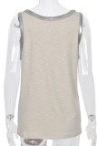 Fashion Casual Solid Patchwork U Neck Tops