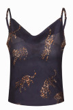 Fashion Street Print U Neck Tops