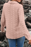 Elegant Solid Patchwork Buckle Turndown Collar Tops