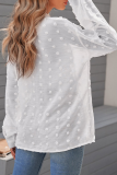 Elegant Solid Patchwork Buckle Turndown Collar Tops