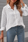 Elegant Solid Patchwork Buckle Turndown Collar Tops