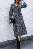Elegant Floral Flounce Strap Design V Neck A Line Dresses