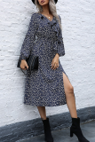 Elegant Floral Flounce Strap Design V Neck A Line Dresses