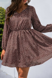 Fashion Casual Polka Dot Patchwork V Neck A Line Dresses
