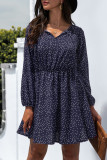 Fashion Casual Polka Dot Patchwork V Neck A Line Dresses